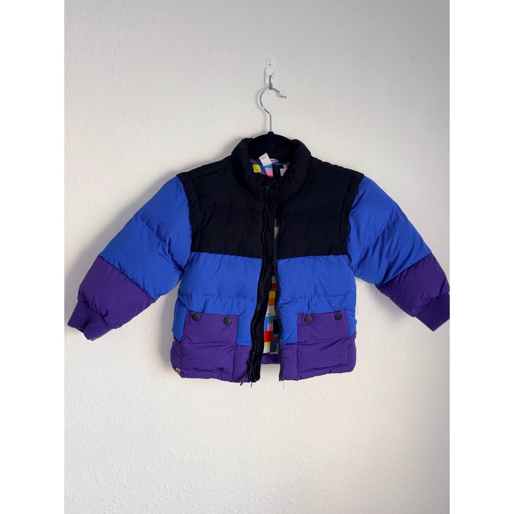 Lego Target Kids Puffer Jacket Colorblock Black Blue Purple 4T Outerwear